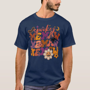 Camiseta Groovy Spooky Memaw Womens Memaw Halloween Party C