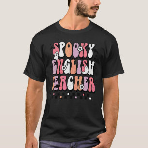 Camiseta Groovy Spooky Profesor de Inglés Floral Fantasma H