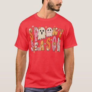 Camiseta Groovy Spooky Season Boo Floral Ghost Salón De Cal