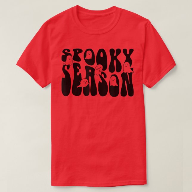 Camiseta Groovy Spooky Season Boo Ghost Spooky Vibes Hallow (Diseño del anverso)