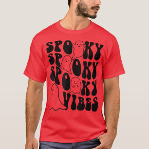 Camiseta Groovy Spooky Vibes Boo Ghost Spooky Hallow Season