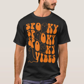 Camiseta Groovy Spooky Vibes Boo Ghost Spooky Hallow Season