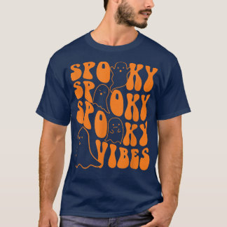 Camiseta Groovy Spooky Vibes Boo Ghost Spooky Hallow Season
