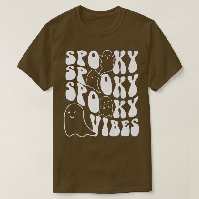 Camiseta Groovy Spooky Vibes Boo Ghost Spooky Season Funny  (Diseño del anverso)