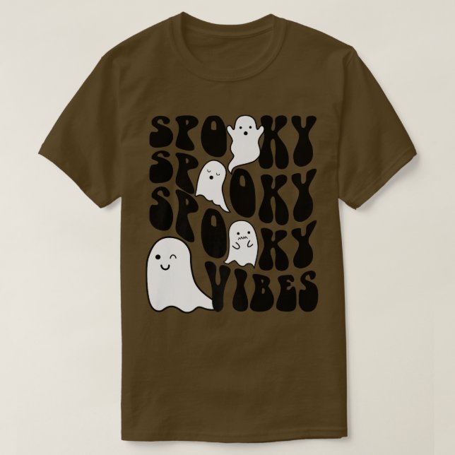 Camiseta Groovy Spooky Vibes Boo Ghost Spooky Season Funny  (Diseño del anverso)