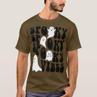 Camiseta Groovy Spooky Vibes Boo Ghost Spooky Season Funny 