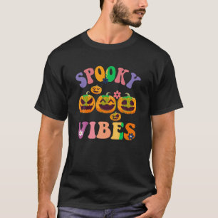 Camiseta Groovy Spooky Vibes Cum Ghost Funny Halloween Boo