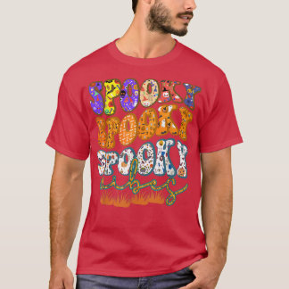 Camiseta Groovy Spooky Vibes Vintage Floral Ghost Hippie Ha