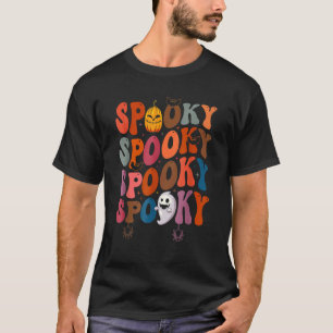 Camiseta Groovy Spooky Vibes Vintage Floral Ghost Hippie Ha