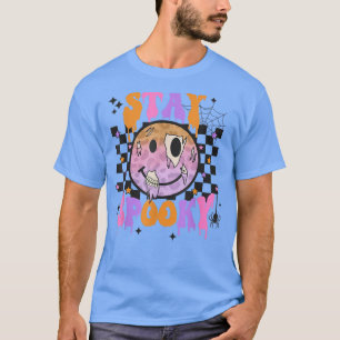 Camiseta Groovy Stay Spooky Retro Halloween Happy Face Tie