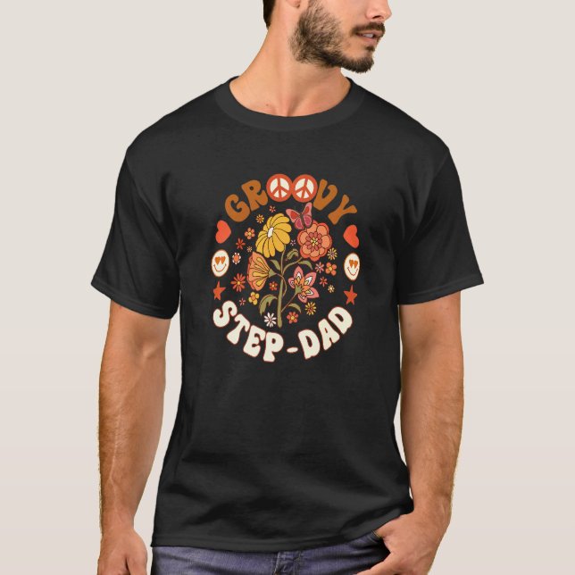 Camiseta Groovy Step Dad Groovy Cumpleaños Cumpleaños (Anverso)