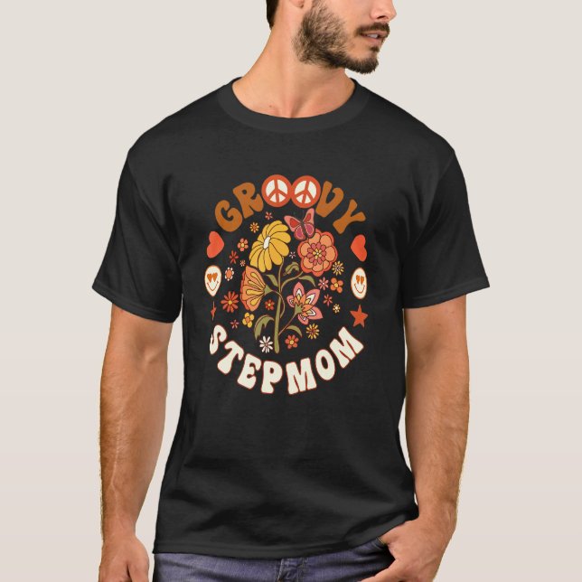 Camiseta Groovy Stepmama Groovy Cumpleaños coincidente P (Anverso)