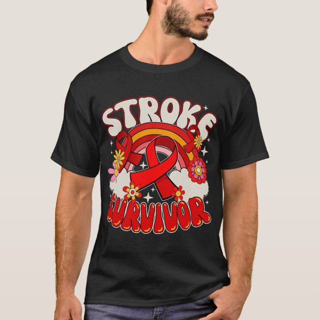Camiseta Groovy Stroke Survivor Stroke Awareness Mes (Anverso)