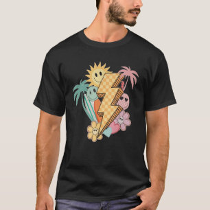 Camiseta Groovy Summer Break Teacher Leopard Lightning Bolt