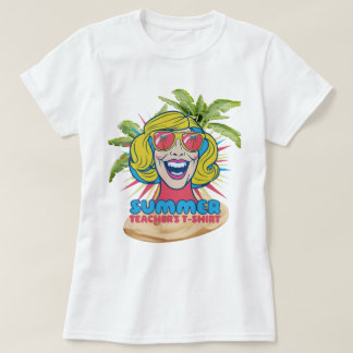 Camiseta Groovy Summer Vibes Smiley Tee para profesores