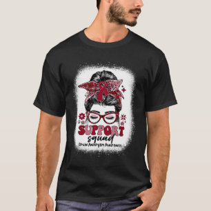 Camiseta Groovy Support Squad Messy Bun Brain Aneurysm