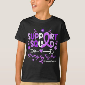 Camiseta Groovy Support Squad Purple Ribbon Fibromialgia Aw