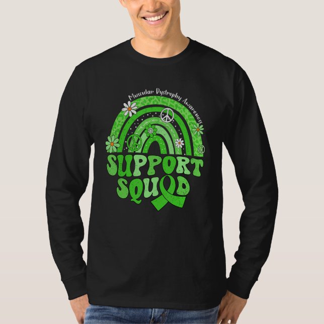 Camiseta Groovy Support Squad Rainbow Muscular Dystrophy Aw (Anverso)