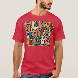 Camiseta Groovy Thankful Grateful Blessed Fall Season Thank