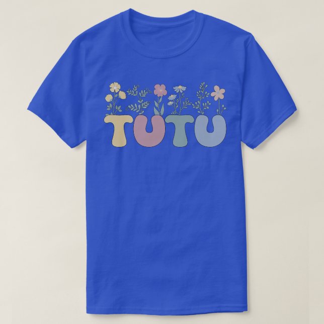 Camiseta Groovy Tutu Abuela Flores Tutu Abuela  (Diseño del anverso)