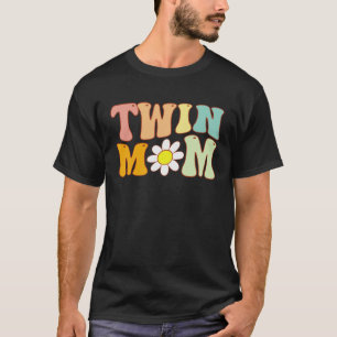 Camiseta Groovy Twin Mama's Day por la nueva mamá de gemelo