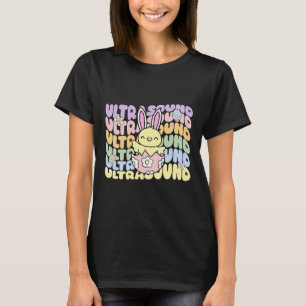 Camiseta Groovy Ultrasound Tech Bunny Chick Eggs Easter Son
