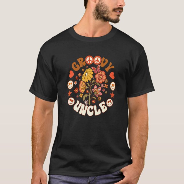 Camiseta Groovy Uncle Groovy Birthday Matching Birthday Par (Anverso)