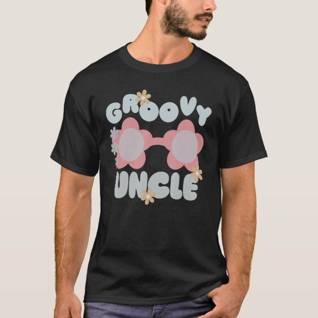 Camiseta Groovy Uncle Retro Boho Flor Cuece Glass (Anverso)