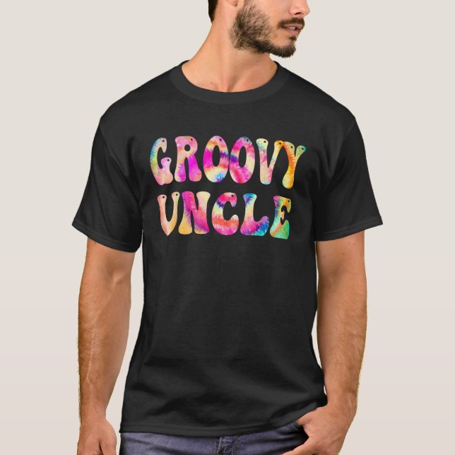 Camiseta Groovy Uncle Tie Dye Vibes Peace Hippie Matando F (Anverso)