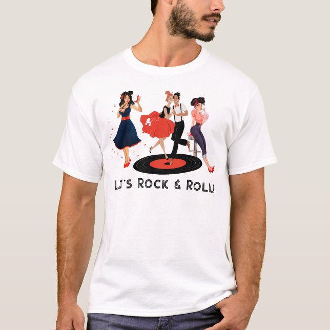 Camiseta Groovy unisex retro 1950 rock & roll T-Shirt (Anverso)