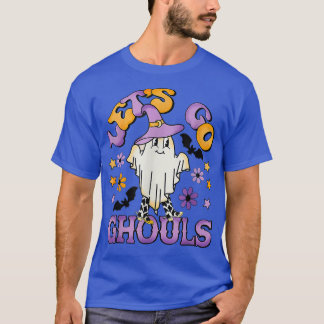 Camiseta Groovy Vamos Ghouls Floral Fantasma Hippie Hallowe