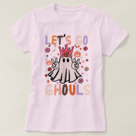 Camiseta Groovy Vamos Ghouls Halloween Fantasma