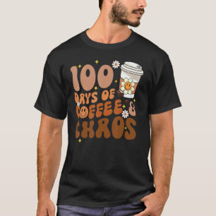 Camiseta Groovy Vibes 100 Días De Café Y Caos Funny Te