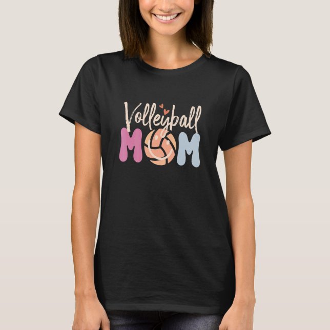 Camiseta Groovy Volleyball Mom  Ball Mom  for woman (Anverso)