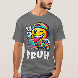 Camiseta Groovyie Dye Gaming Divertido Bruh Chicos Signo de
