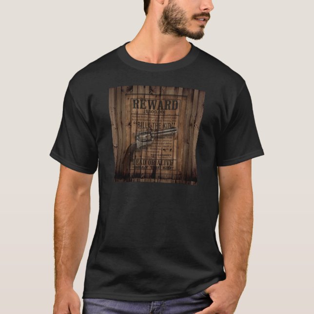 Camiseta grosero rústico occidental billy el niño recompens (Anverso)