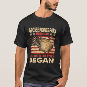 Camiseta Grosse Pointe Park Michigan Bandera De Estados Uni