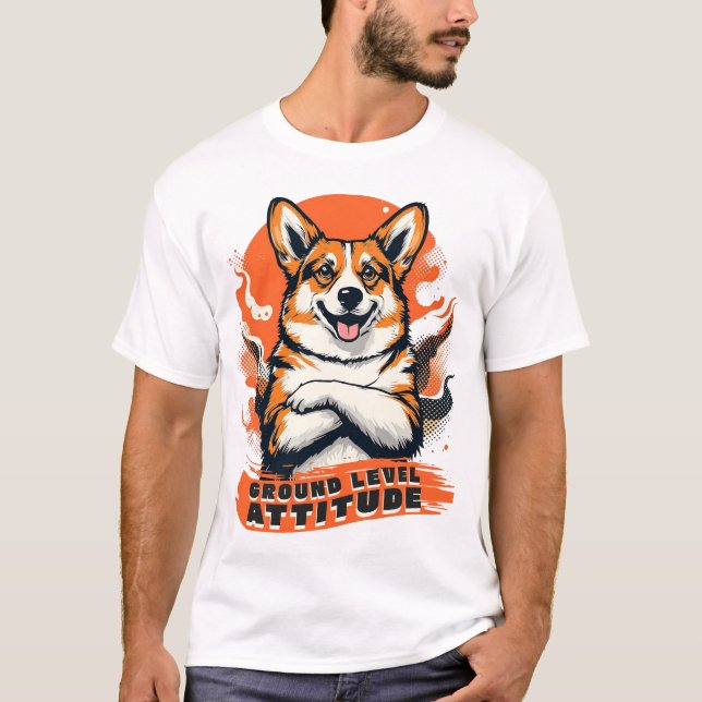 Camiseta Ground Level Attitude - Funny Corgi (Anverso)