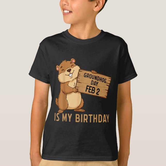Camiseta Groundhog Day February 2 Is My Birthday Happy Grou (Anverso)
