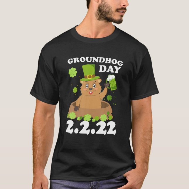 Camiseta Groundhog Day Funny Groundhog 2.2.22 Fiesta Febrer (Anverso)