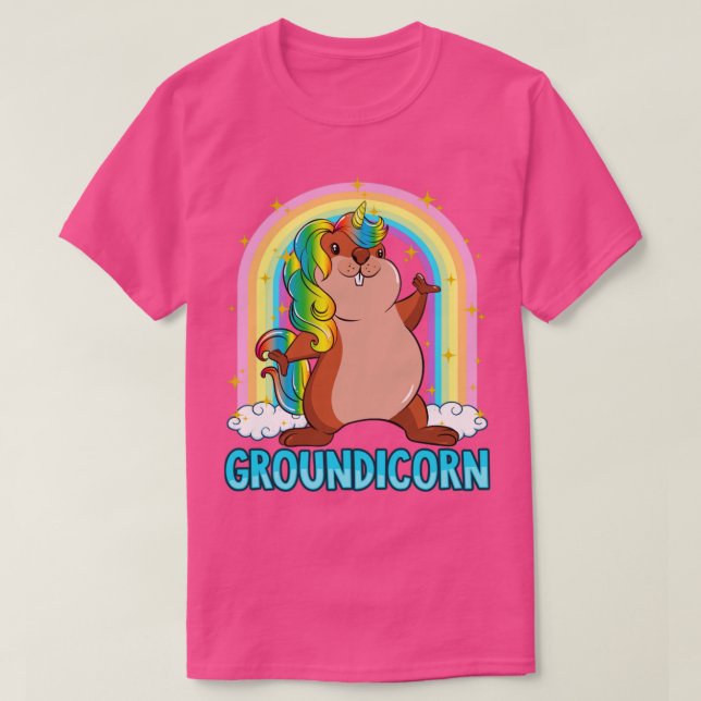 Camiseta Groundhog Day Groundicorn Unicorn Cute Girly (Diseño del anverso)