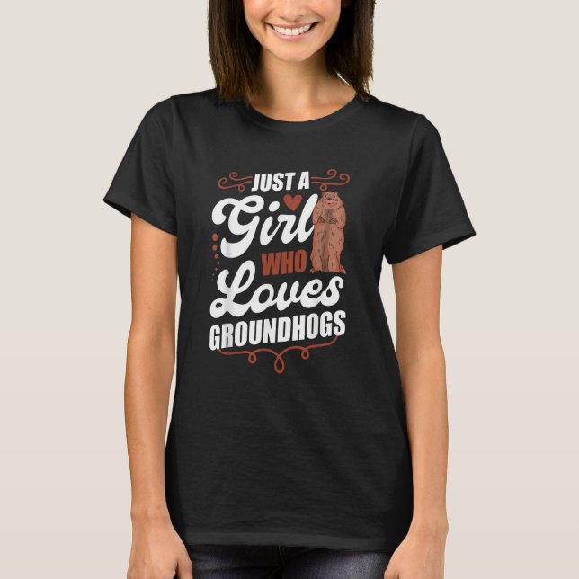 Camiseta Groundhog Girl Marmot Woodchuck (Anverso)
