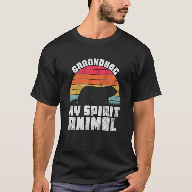 Camiseta Groundhog Is My Spirit Animal Retro Groundhog Day  (Anverso)