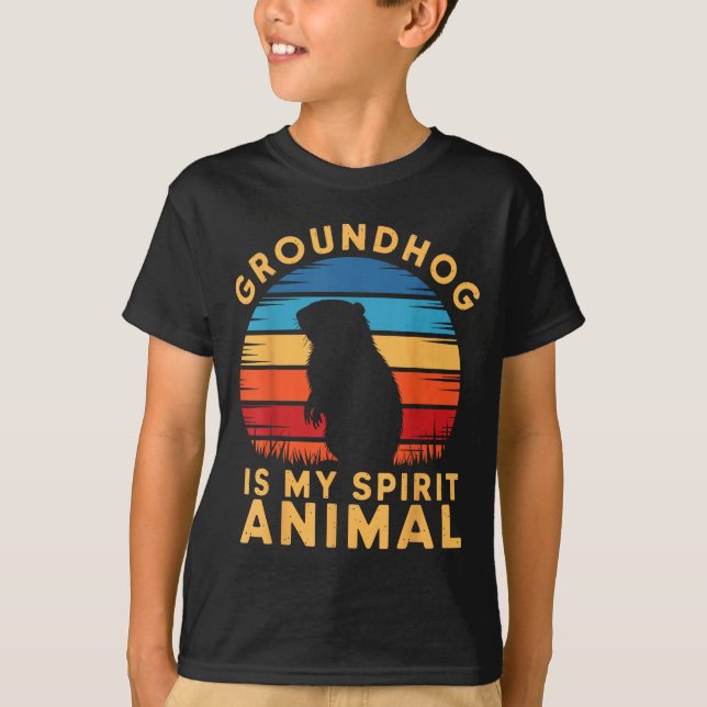 Camiseta Groundhog Is My Spirit Animal Woodchuck Groundhog  (Anverso)