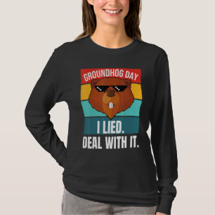 Camiseta Groundhog Que Mentí Lidiar Con Ella Hog De Woodchu
