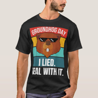 Camiseta Groundhog Que Mentí Lidiar Con Ella Woodchuck Grou