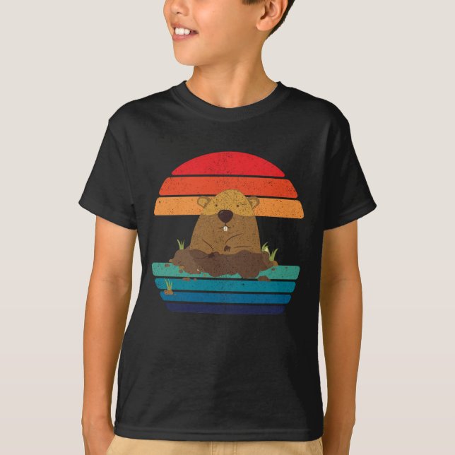 Camiseta Groundhog Retro Woodchuck Groundhog Day (Anverso)