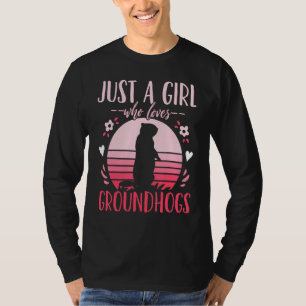 Camiseta Groundhog Sólo Un Chica Que Ama El Retro De Los Gr