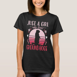 Camiseta Groundhog Sólo Un Chica Que Ama El Retro De Los Gr
