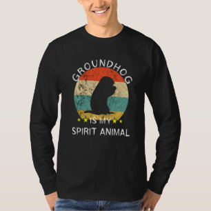 Camiseta Groundhog Spirit Animal Rodent Marmot Retro Vintag